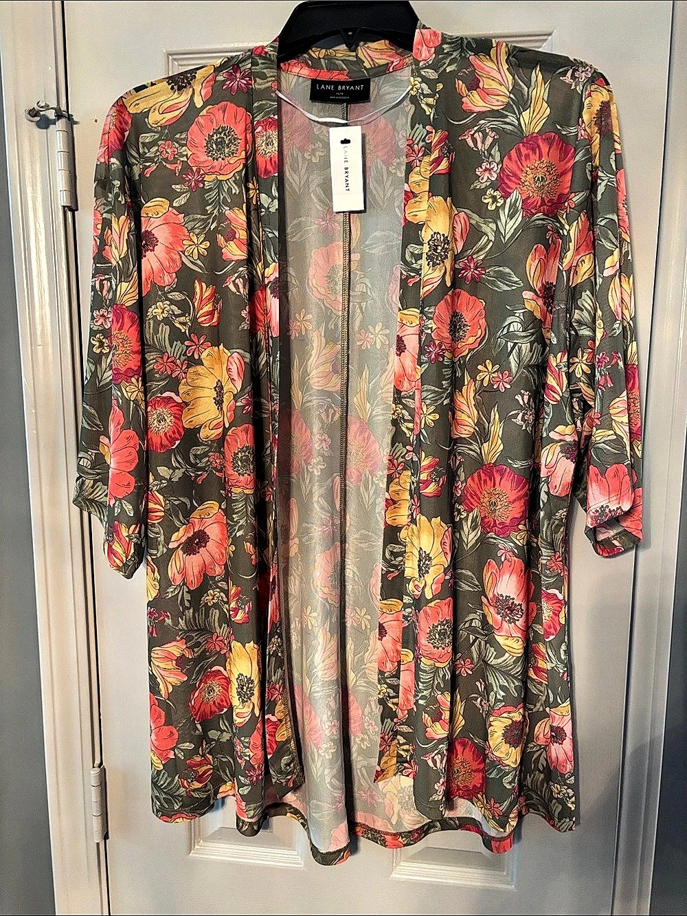 Lane Bryant Floral Open Front Duster Blazer NWT